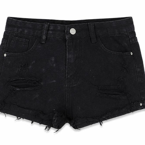 Preworn Womens Black Cotton Hot Pants Shorts Size L Regular Zip