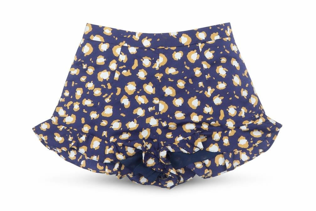 Glamorous Womens Blue Geometric Polyester Basic Shorts Size 12 Regular Zip