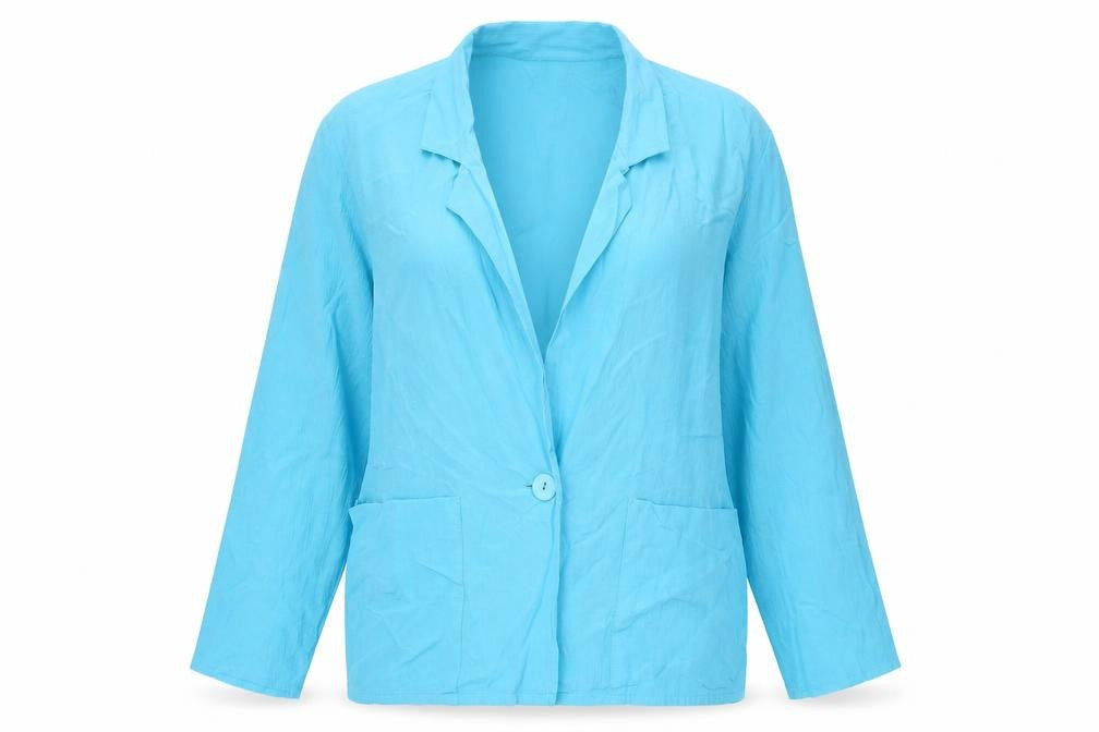 Preworn Womens Blue Viscose Basic Blouse Size 12 V-Neck
