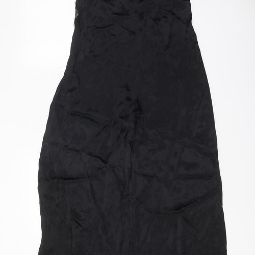 Zara Womens Black Polyester Jumpsuit One-Piece Size XS Pullover - Lace Trim