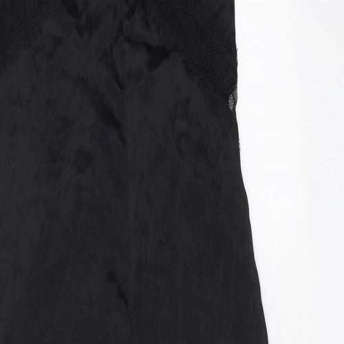Zara Womens Black Polyester Jumpsuit One-Piece Size XS Pullover - Lace Trim