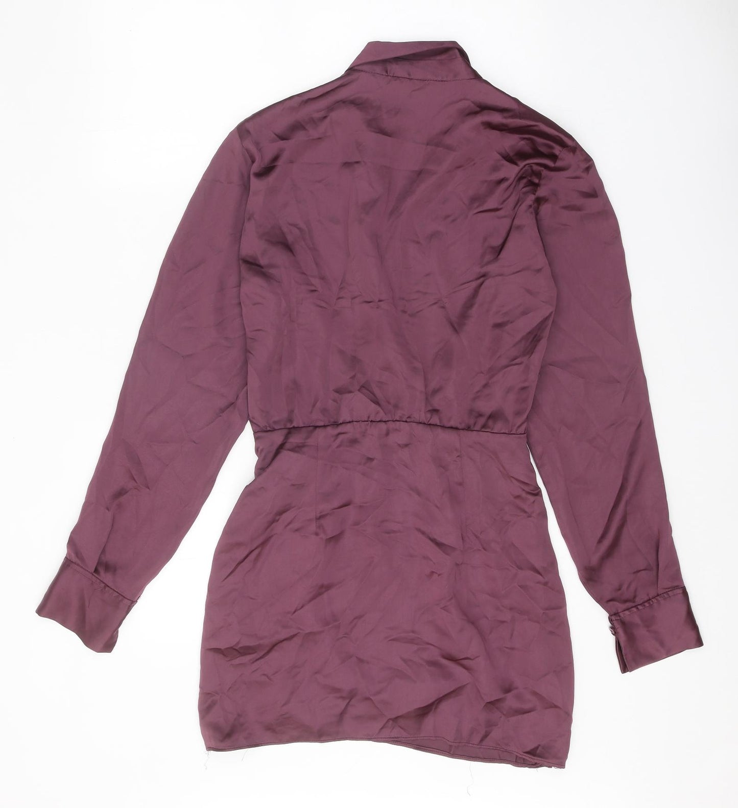 Zara Womens Purple Polyester Mini Size XS Collared Zip