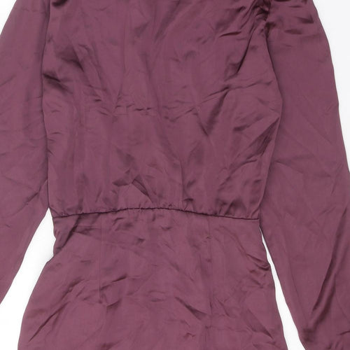 Zara Womens Purple Polyester Mini Size XS Collared Zip