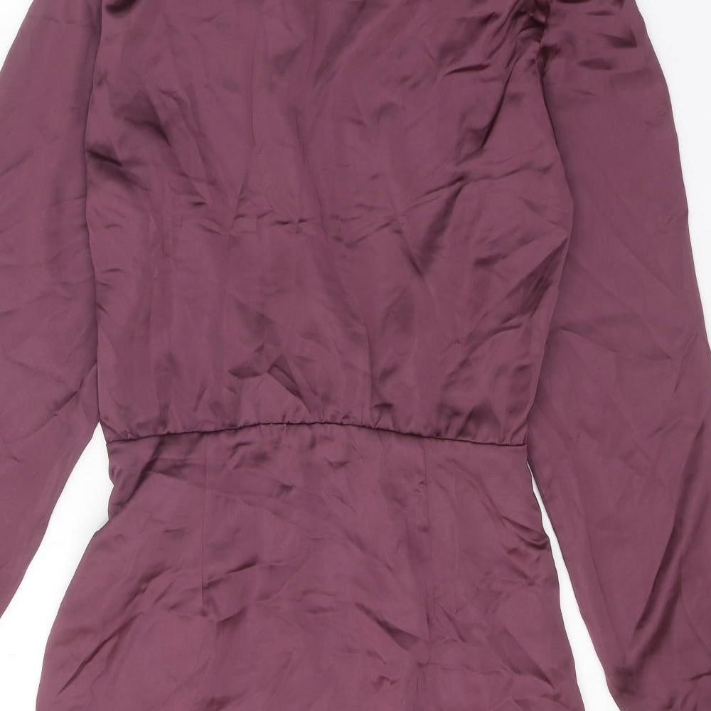 Zara Womens Purple Polyester Mini Size XS Collared Zip