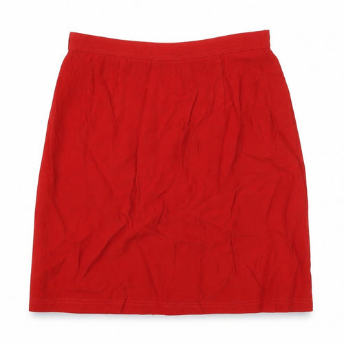 Carole Little Womens Red Acetate A-Line Skirt Size 12 Zip