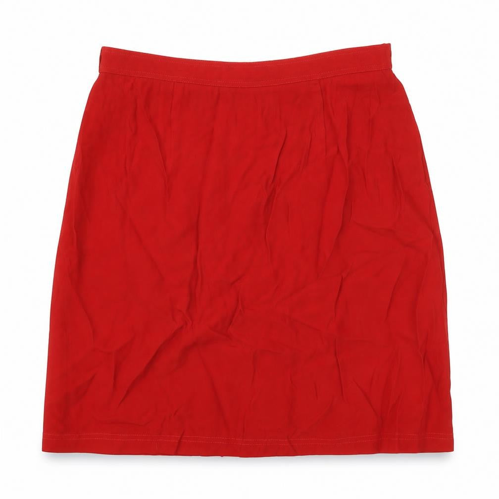 Carole Little Womens Red Acetate A-Line Skirt Size 12 Zip