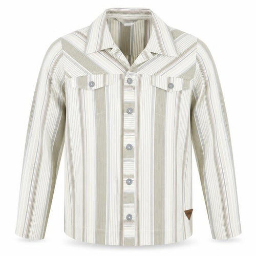 LauRie Mens Brown Striped Cotton Dress Shirt Size 44 Collared Button