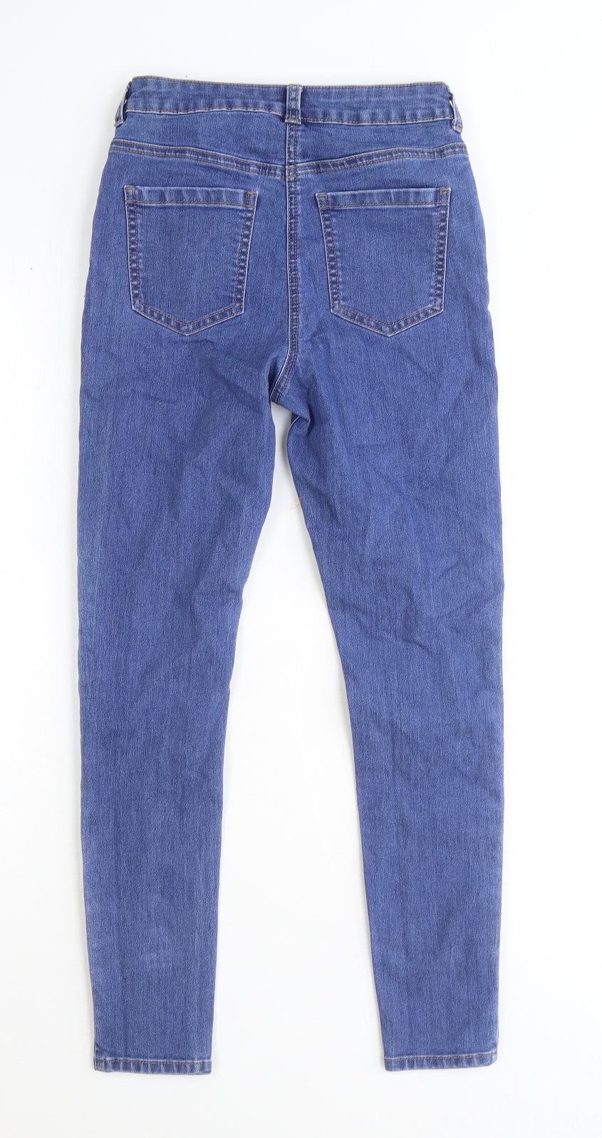 George Girls Blue 100% Cotton Skinny Jeans Size 12-13 Years Regular Button - Stitch Detail