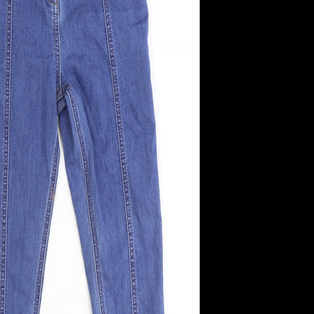 George Girls Blue 100% Cotton Skinny Jeans Size 12-13 Years Regular Button - Stitch Detail
