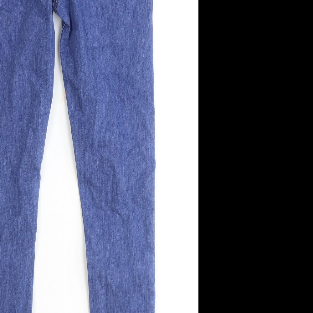 George Girls Blue 100% Cotton Skinny Jeans Size 12-13 Years Regular Button - Stitch Detail