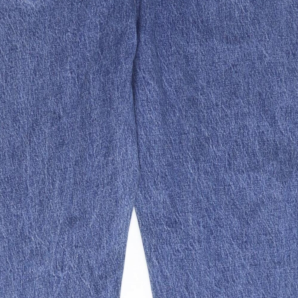 Marks and Spencer Mens Blue Cotton Straight Jeans Size 44 in Regular Zip - Loose Fit