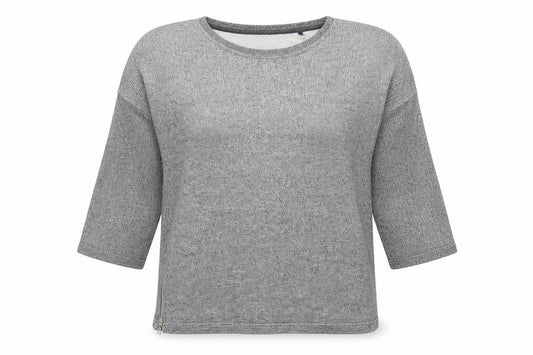 Front view of Next women’s grey round neck cotton jumper, size UK 10