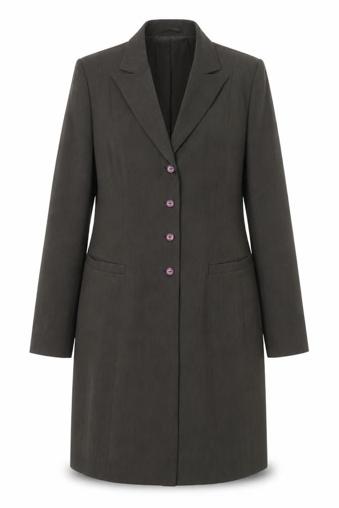Front view of Gerry Weber women’s green overcoat coat, size UK 14, button