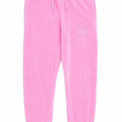 Hype Girls Pink Cotton Jogger Trousers Size 13 Years Regular Drawstring