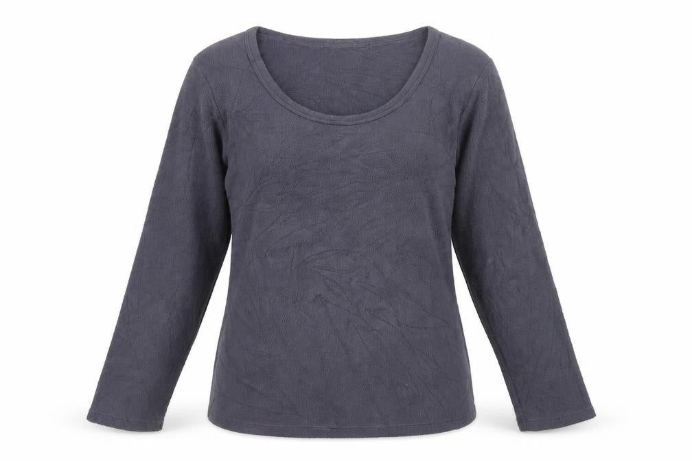 Front view of Marks & Spencer women’s grey polyester pullover sweatshirt, size UK 14