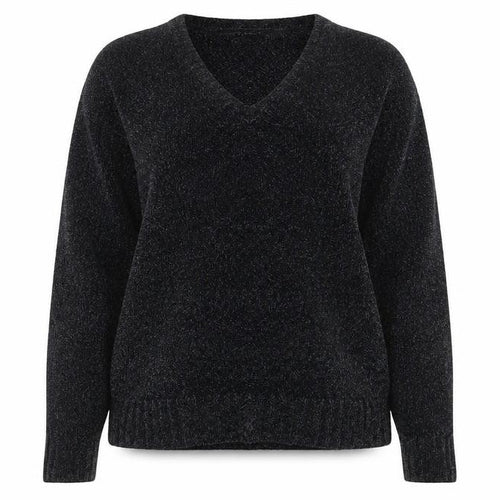 KERRI N KELSEY Womens Grey V-Neck Acrylic Pullover Jumper Size L
