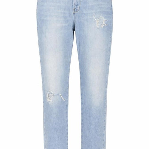 Topshop Womens Blue Cotton Straight Jeans Size 30 L25 in Regular Button - Distressed