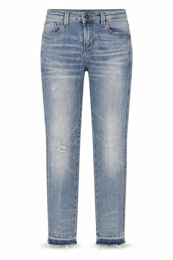 Mango Womens Blue Cotton Straight Jeans Size 6 L28 in Regular Button