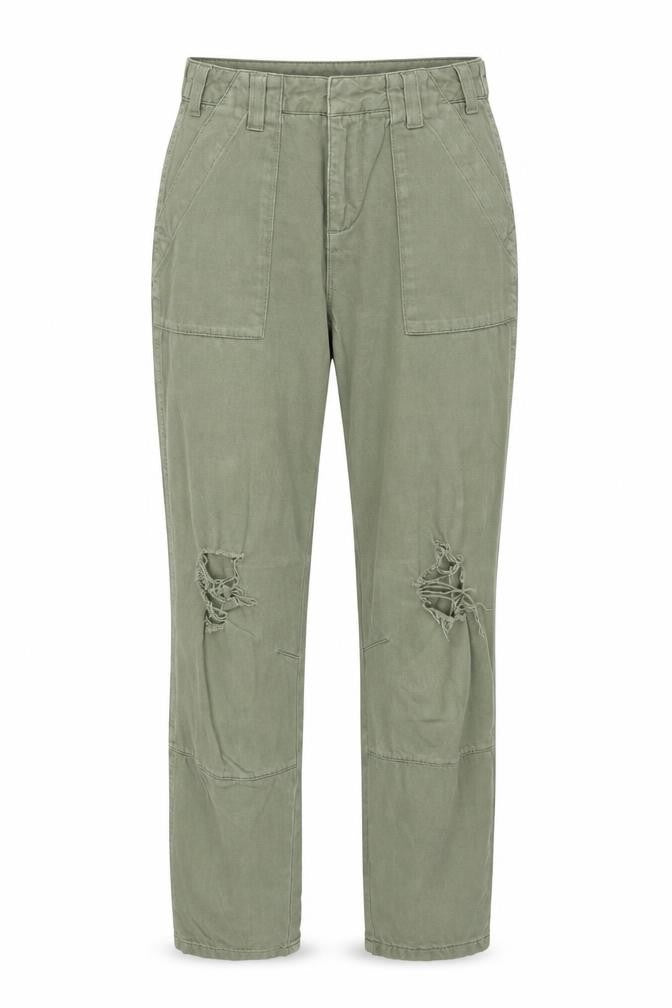 Topshop Womens Green Cotton Straight Jeans Size 8 L26 in Regular Button