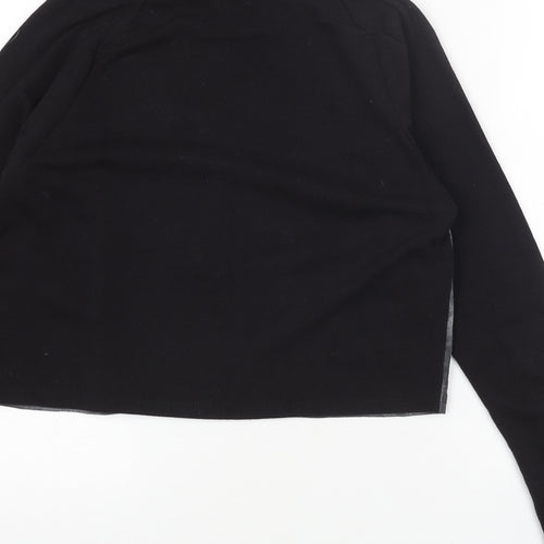 H&M Womens Black Cotton Pullover Sweatshirt Size XS Pullover - Snake Print Acid Wash Cropped