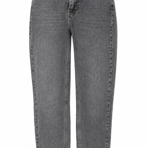 Topshop Womens Grey Cotton Straight Jeans Size 24 in Regular Zip