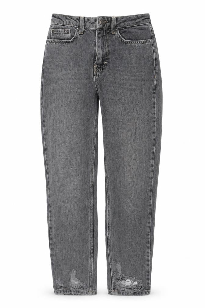 Topshop Womens Grey Cotton Straight Jeans Size 24 in Regular Zip