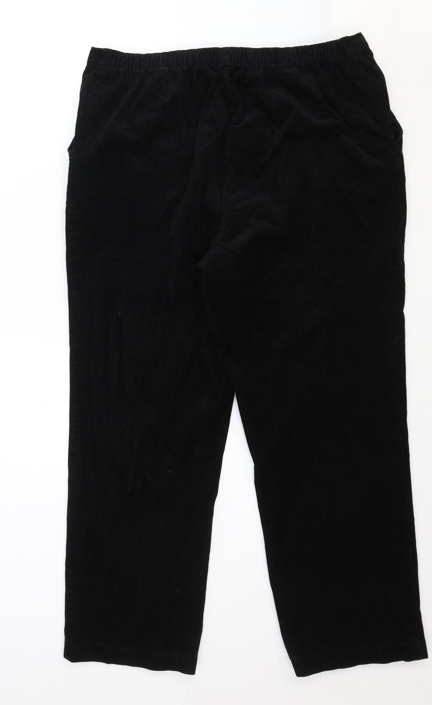 Marks and Spencer Womens Black Cotton Pedal Pusher Trousers Size 16 Regular