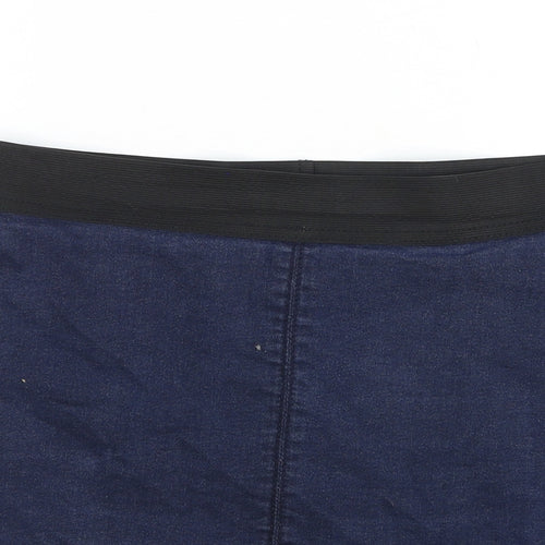 Marks and Spencer Womens Blue Cotton A-Line Skirt Size 10