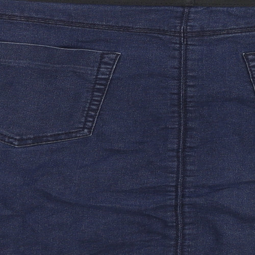 Marks and Spencer Womens Blue Cotton A-Line Skirt Size 10