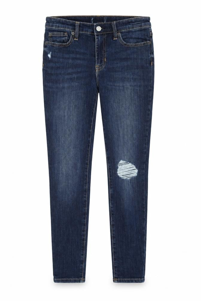 Preworn Womens Blue Cotton Skinny Jeans Size 30 in Slim Zip
