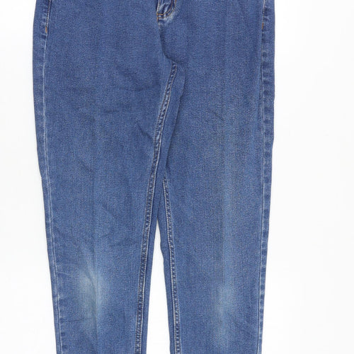 Marks and Spencer Womens Blue Cotton Skinny Jeans Size 8 Slim Zip