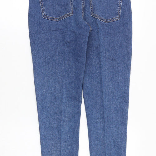 Marks and Spencer Womens Blue Cotton Skinny Jeans Size 8 Slim Zip