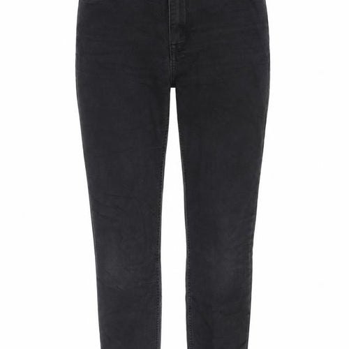 H&M Womens Black Cotton Skinny Jeans Size 8 Slim Zip