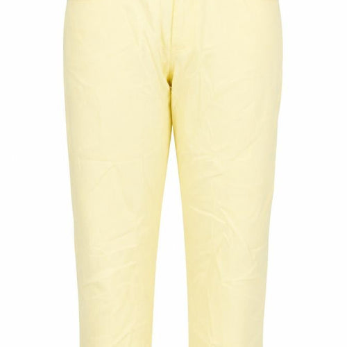 Preworn Womens Yellow Cotton Straight Jeans Size 34 in Regular Button