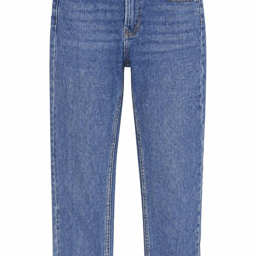 Denim & Co. Womens Blue Cotton Straight Jeans Size 6 Regular Zip