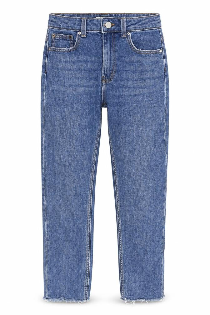Denim & Co. Womens Blue Cotton Straight Jeans Size 6 Regular Zip