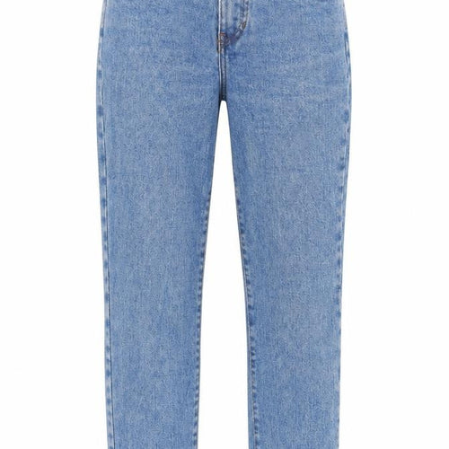 Preworn Womens Blue Cotton Straight Jeans Size 26 in Regular Zip