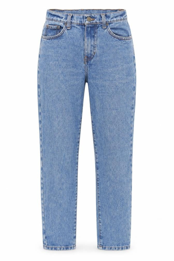 Preworn Womens Blue Cotton Straight Jeans Size 26 in Regular Zip