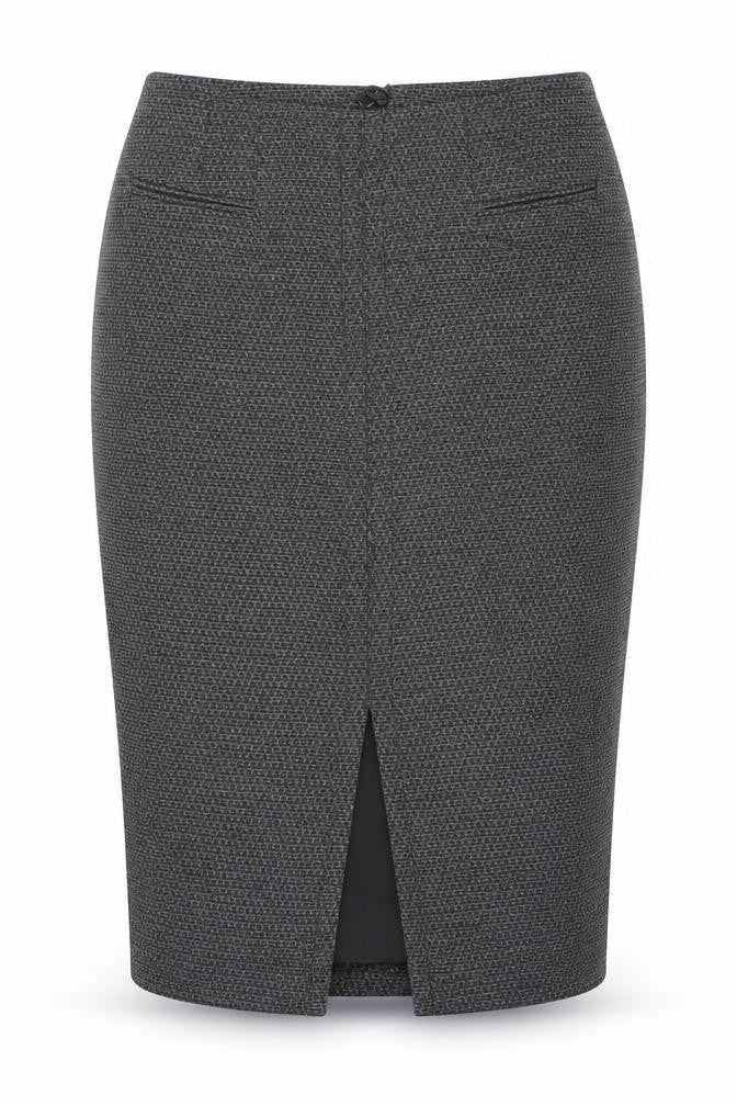 NEXT Womens Black Geometric Viscose Straight & Pencil Skirt Size 8 Zip