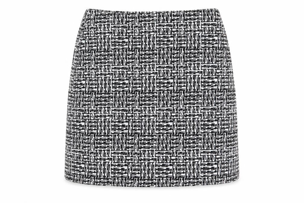 Marks and Spencer Womens Black Geometric Polyester Straight & Pencil Skirt Size 8