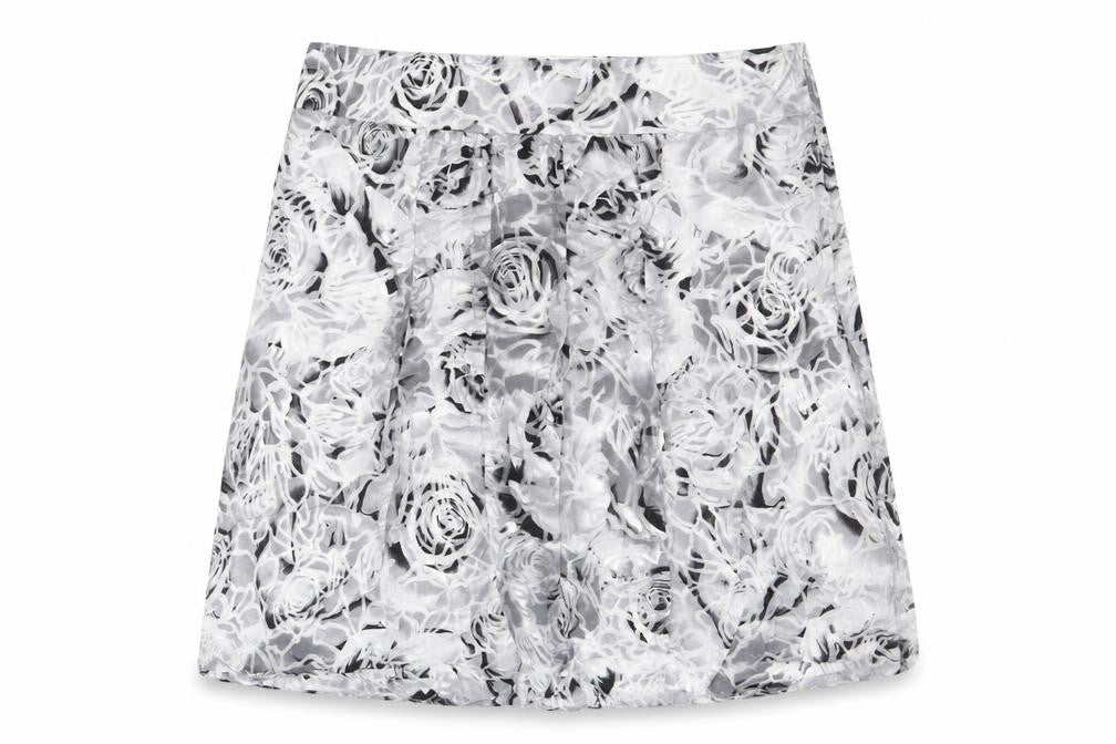 Per Una Womens Grey Floral Viscose Mini Skirt Size 14 Zip