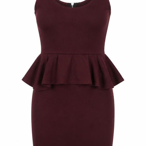 Miso Womens Purple Polyester Bodycon Size 12 Scoop Neck Zip - Peplum
