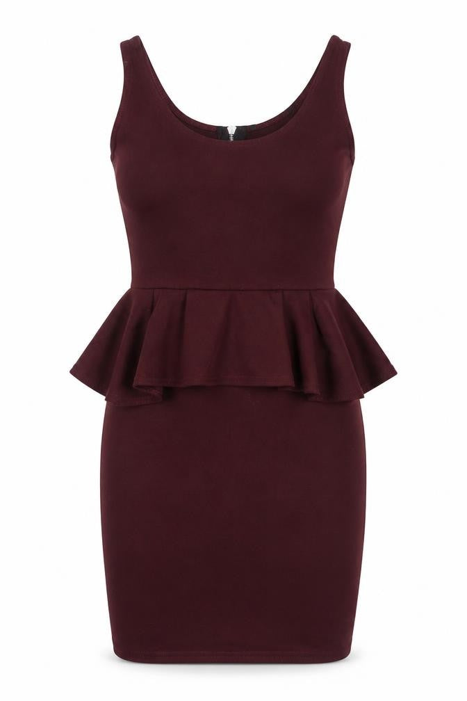 Miso Womens Purple Polyester Bodycon Size 12 Scoop Neck Zip - Peplum