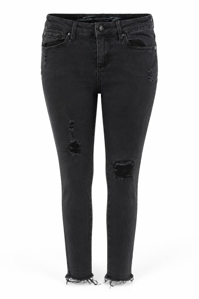 Seven Womens Black Cotton Skinny Jeans Size 4 Regular Zip