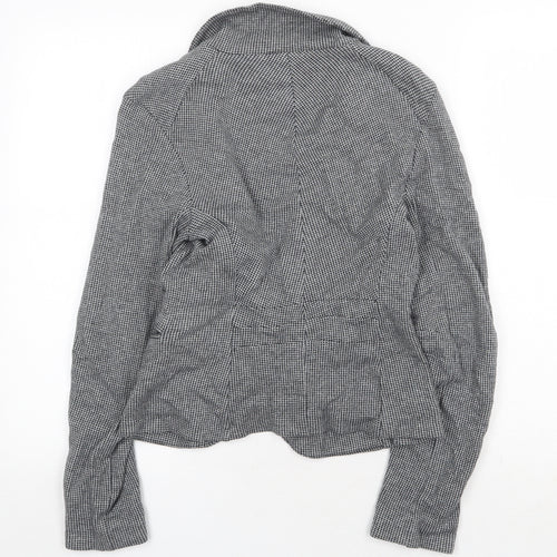 Topshop Womens Grey Geometric Jacket Blazer Size 8 Button