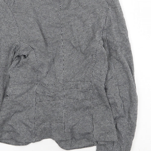 Topshop Womens Grey Geometric Jacket Blazer Size 8 Button