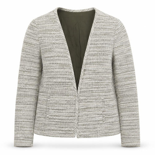 Mango Womens Grey Striped Jacket Blazer Size M