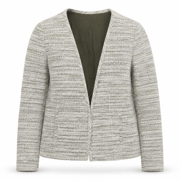 Mango Womens Grey Striped Jacket Blazer Size M