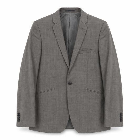 Front view of ONESIX5IVE men’s grey polyester jacket suit jacket, size 38, regular