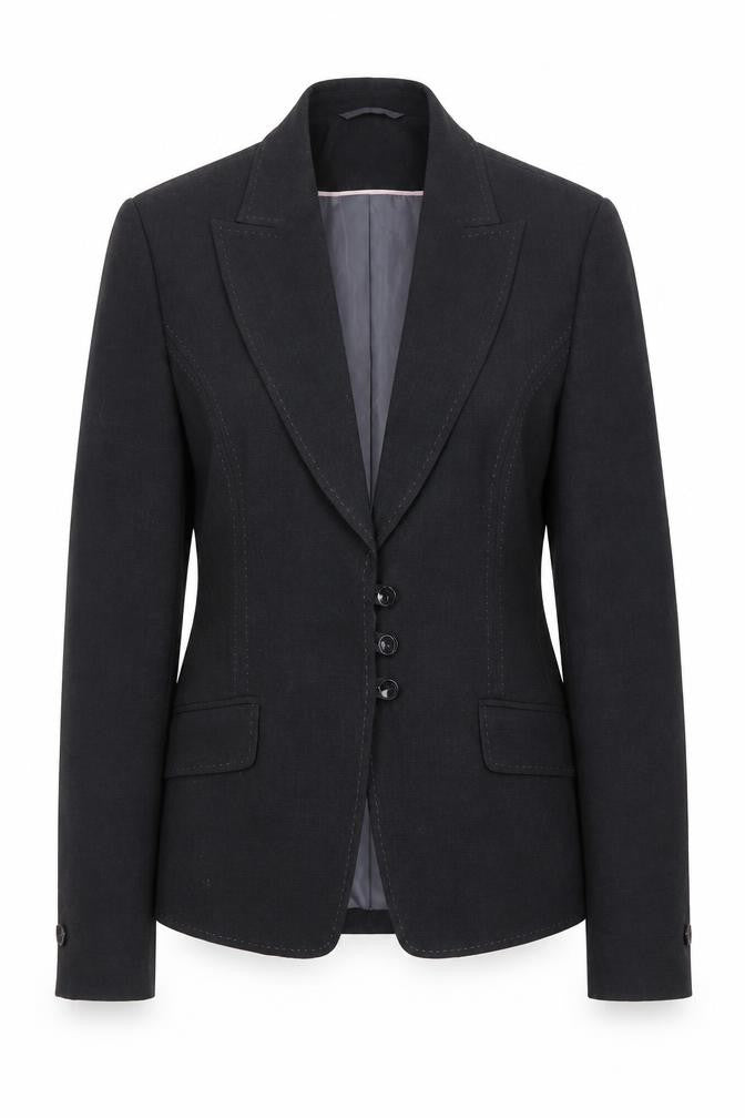 Marks & Spencer Womens Grey Polyester Jacket Blazer Size 14 Button